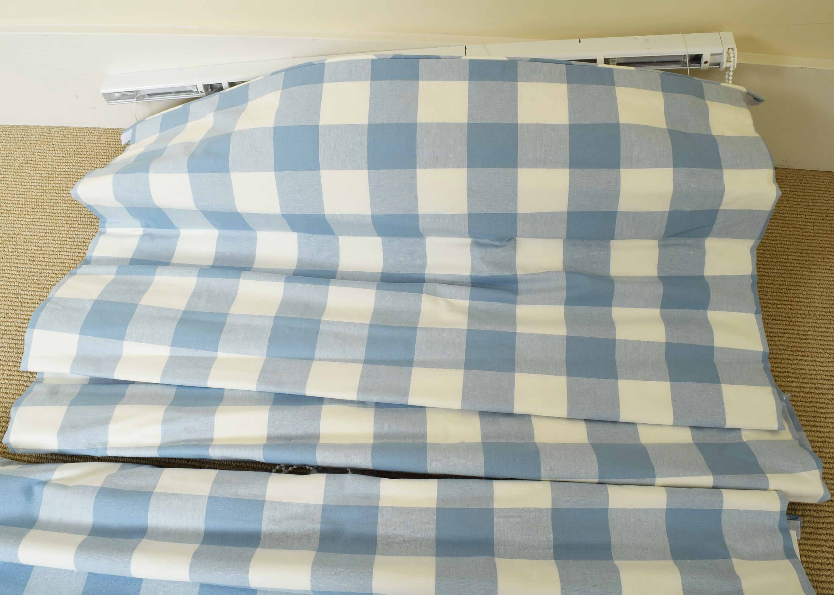 Pair of Roman Shades and Matching Pillow