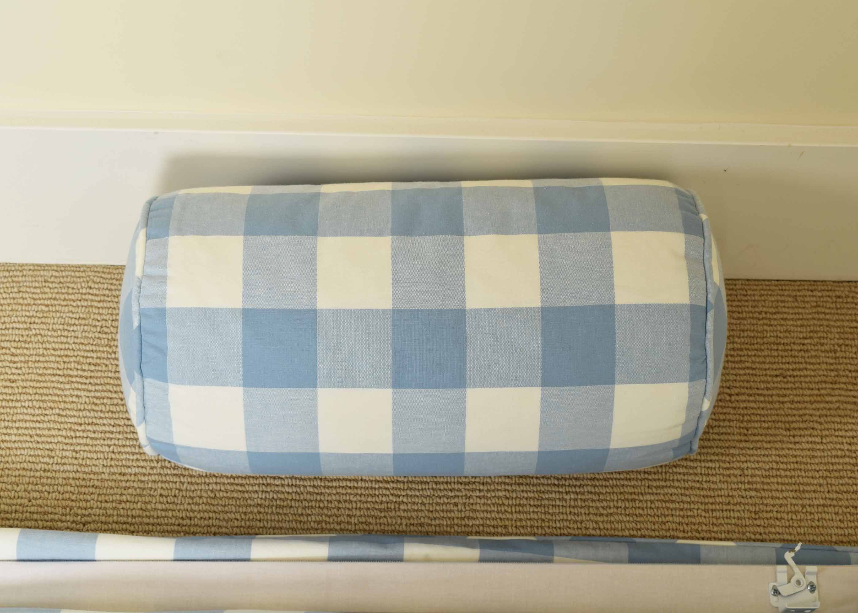 Pair of Roman Shades and Matching Pillow