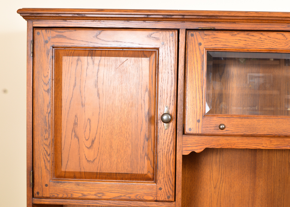 Oak Desk Work Station in Honey Brown Finish