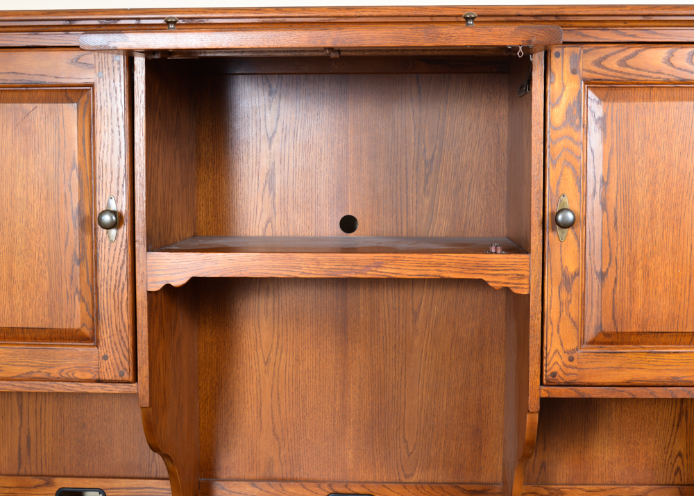 Oak Desk Work Station in Honey Brown Finish