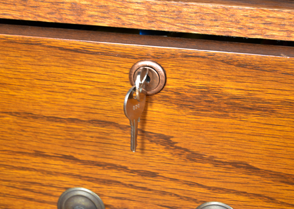 Oak Desk Work Station in Honey Brown Finish