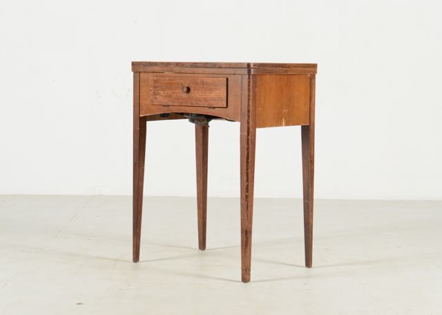 Vintage Sewing Machine and Walnut Veneer Sewing Table