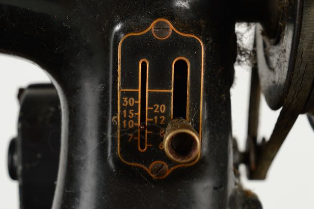 Vintage Sewing Machine and Walnut Veneer Sewing Table