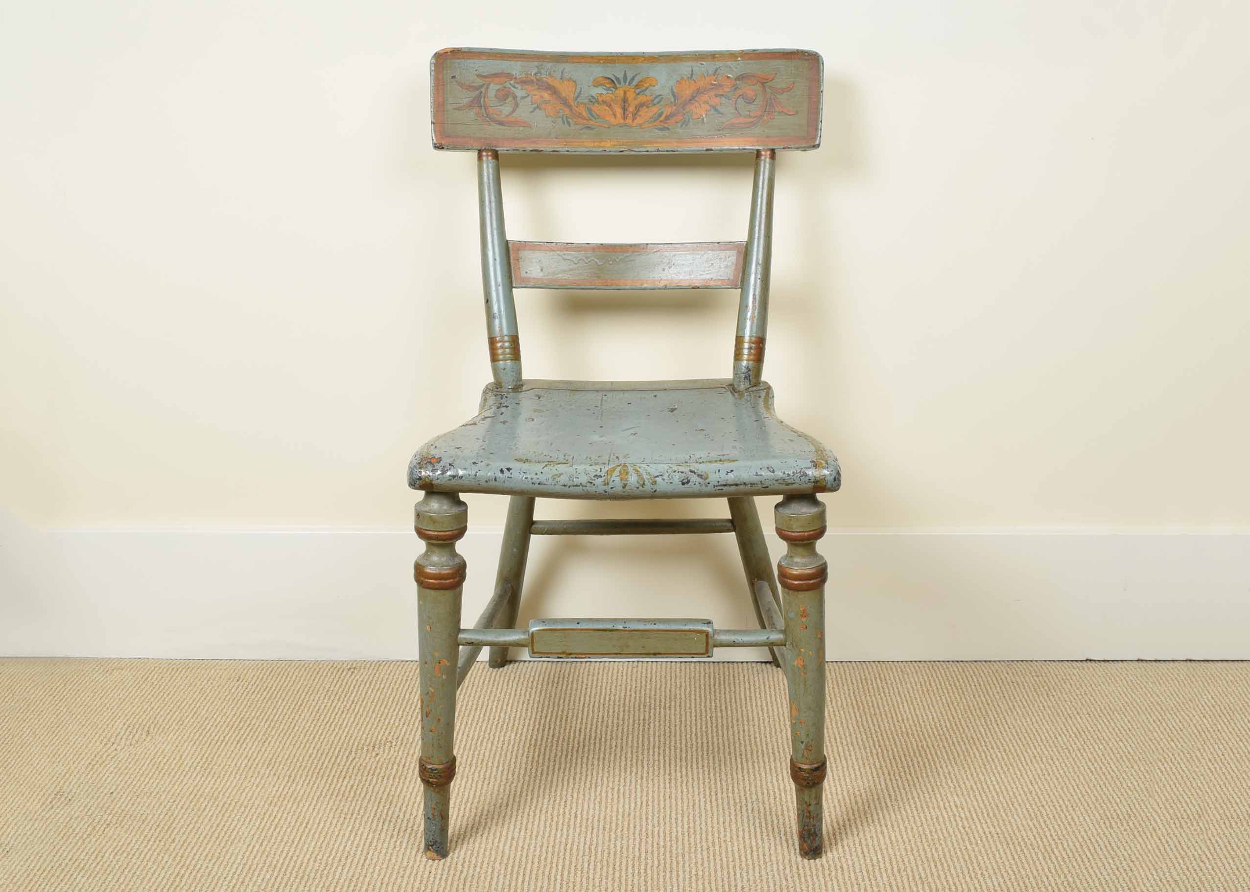 Antique Blue Painted Chair