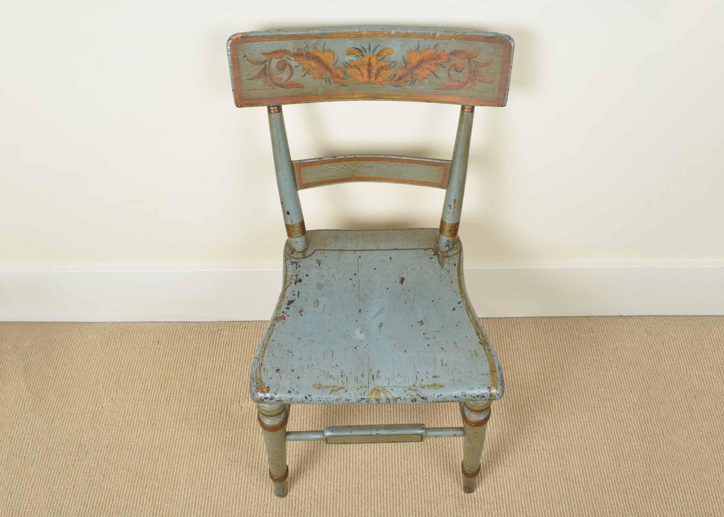 Antique Blue Painted Chair