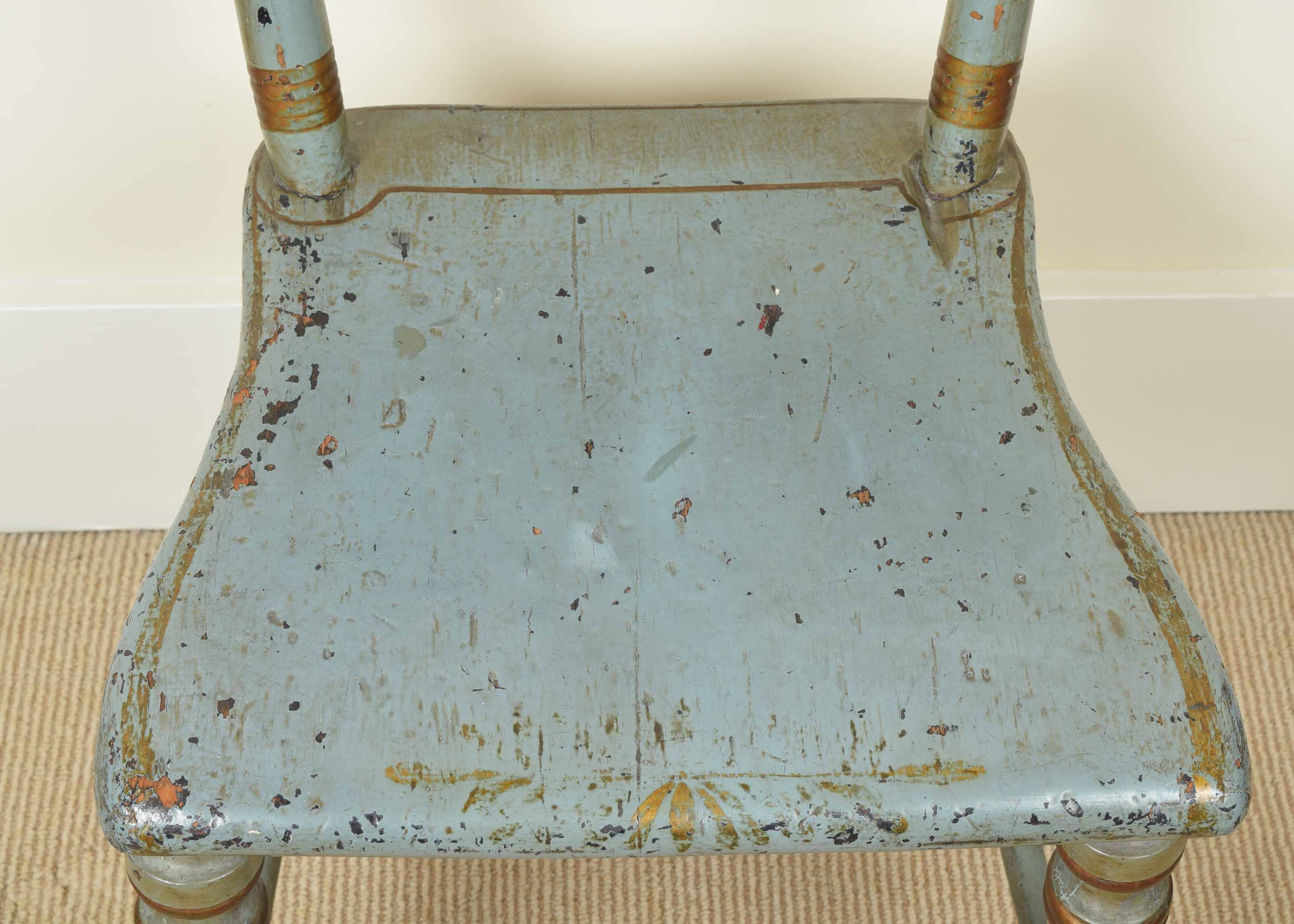 Antique Blue Painted Chair