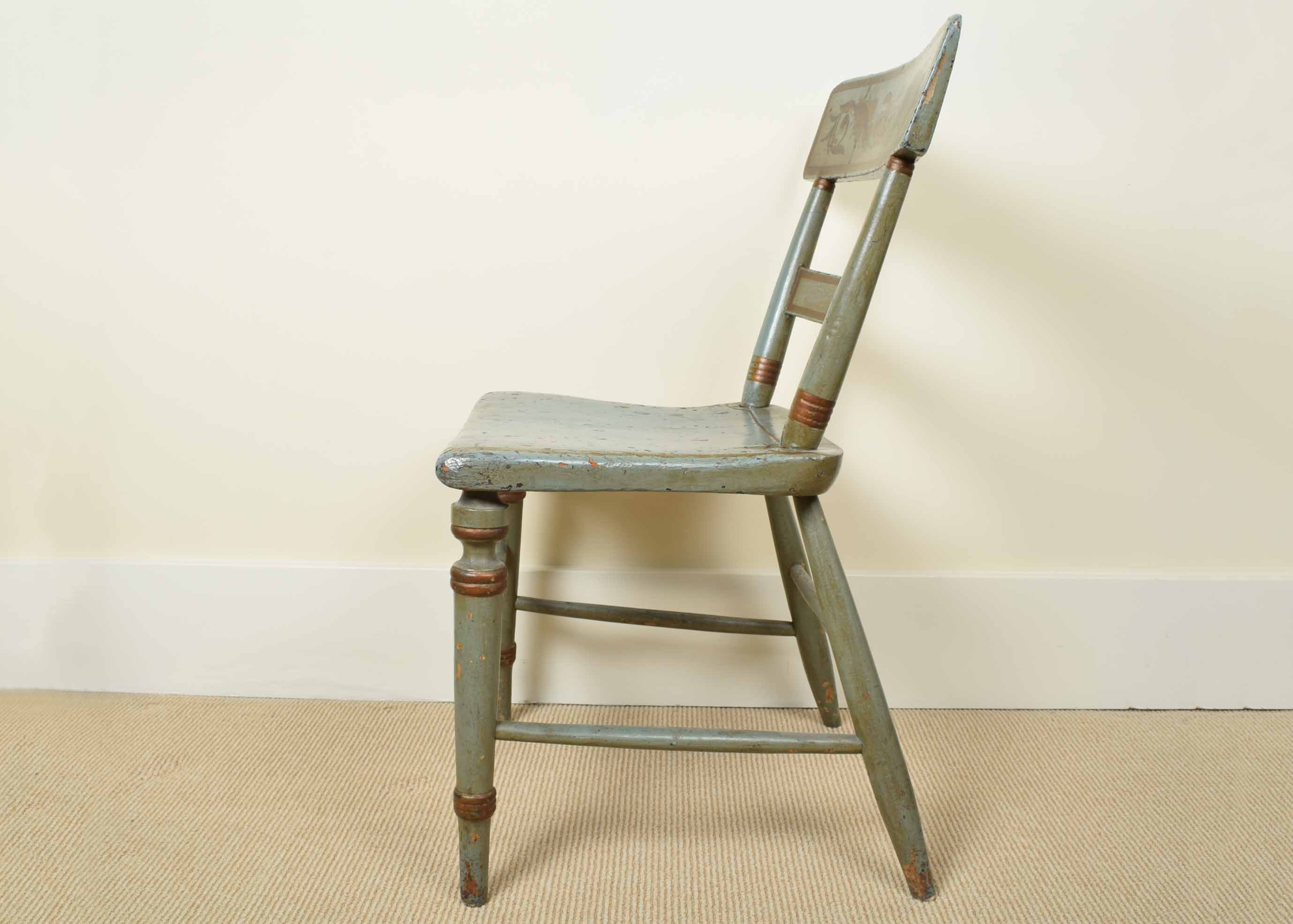 Antique Blue Painted Chair