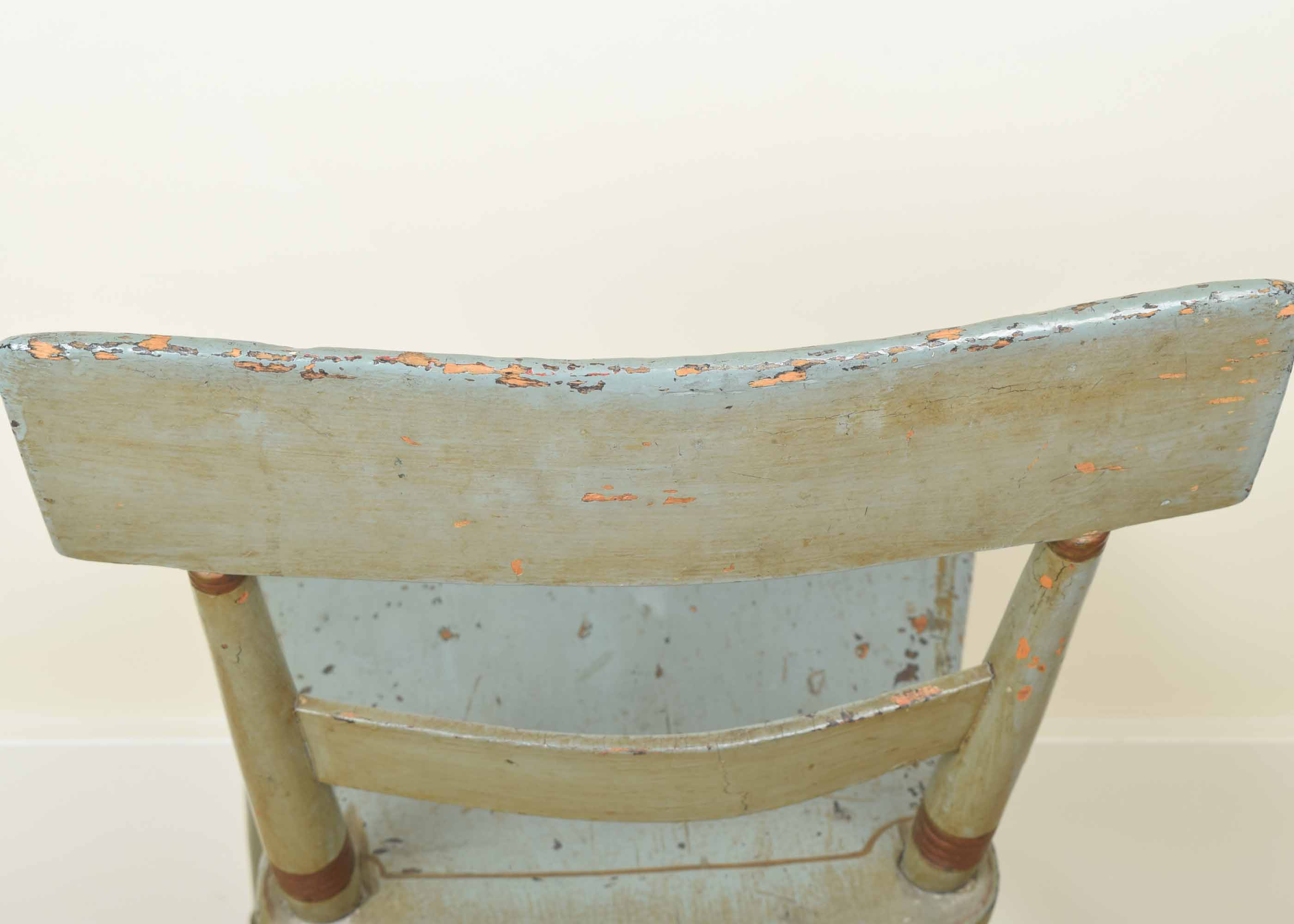 Antique Blue Painted Chair