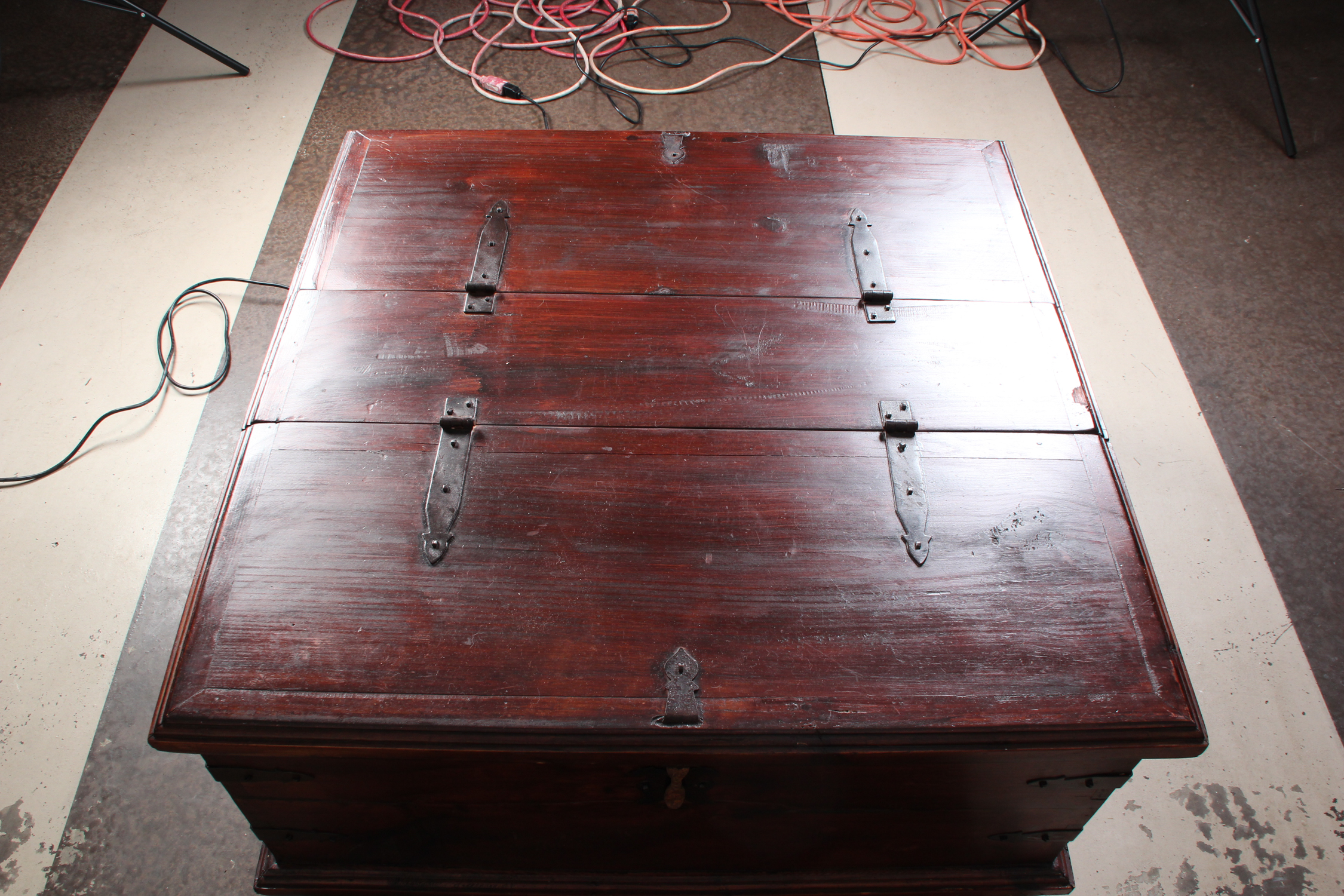 Cherry Stained Pine Trunk Coffee Table