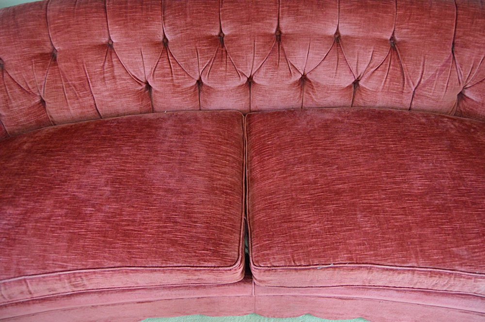 1970s-1980s Henredon Raspberry Velvet Sofa
