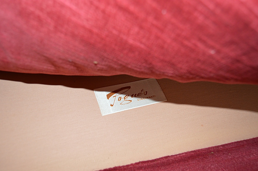 1970s-1980s Henredon Raspberry Velvet Sofa