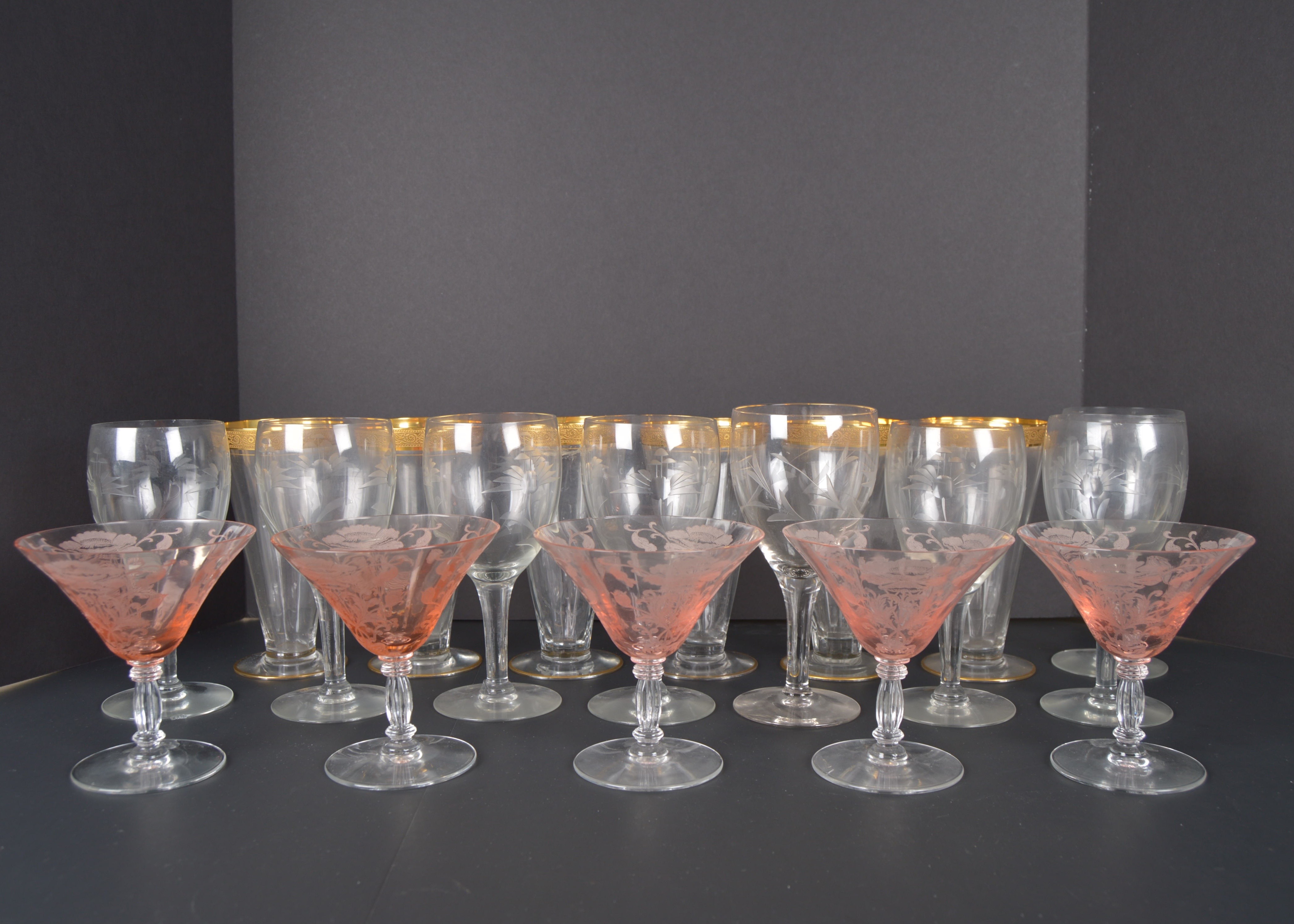 Assortment of Elegant Drinking Glasses