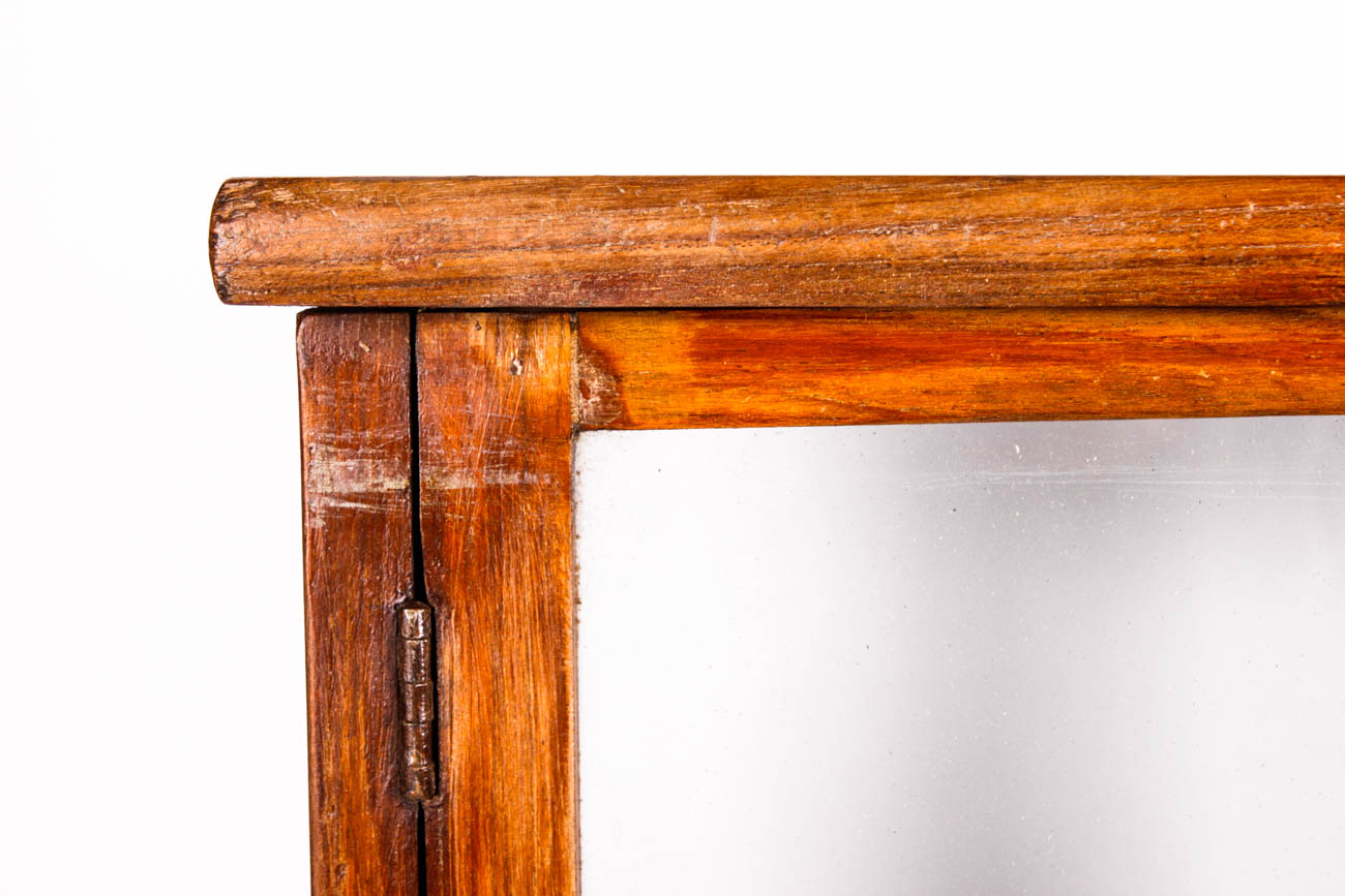 Antique Scale in Wood and Glass Display Case