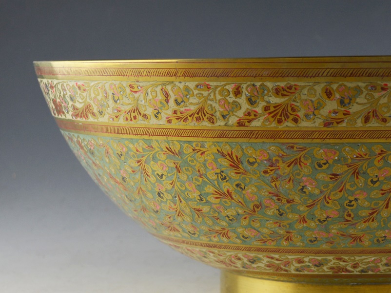 Cloisonné Floral Brass Bowl
