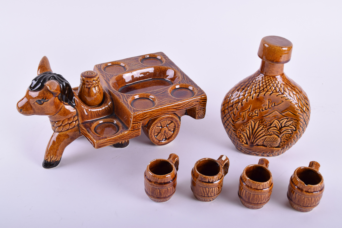 Vintage  Donkey Tequila Decanter Set