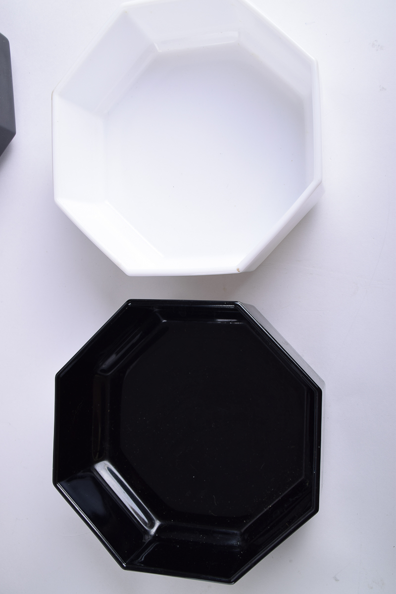 Arcoroc France Black and White Octagonal Tableware