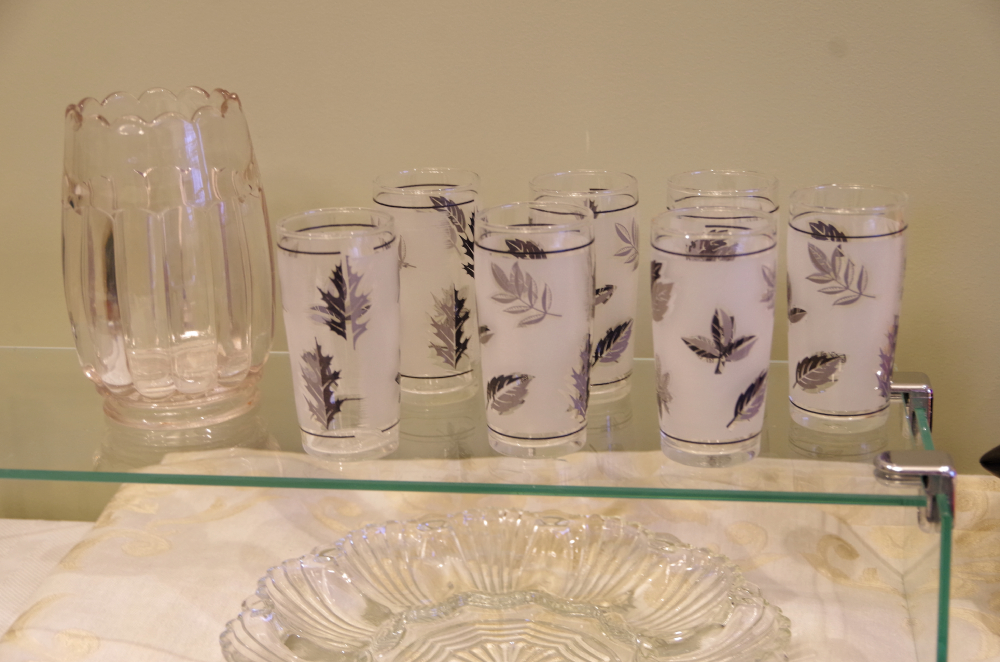 Collection of Linens, Vintage Glass Ware, and Holiday Decor
