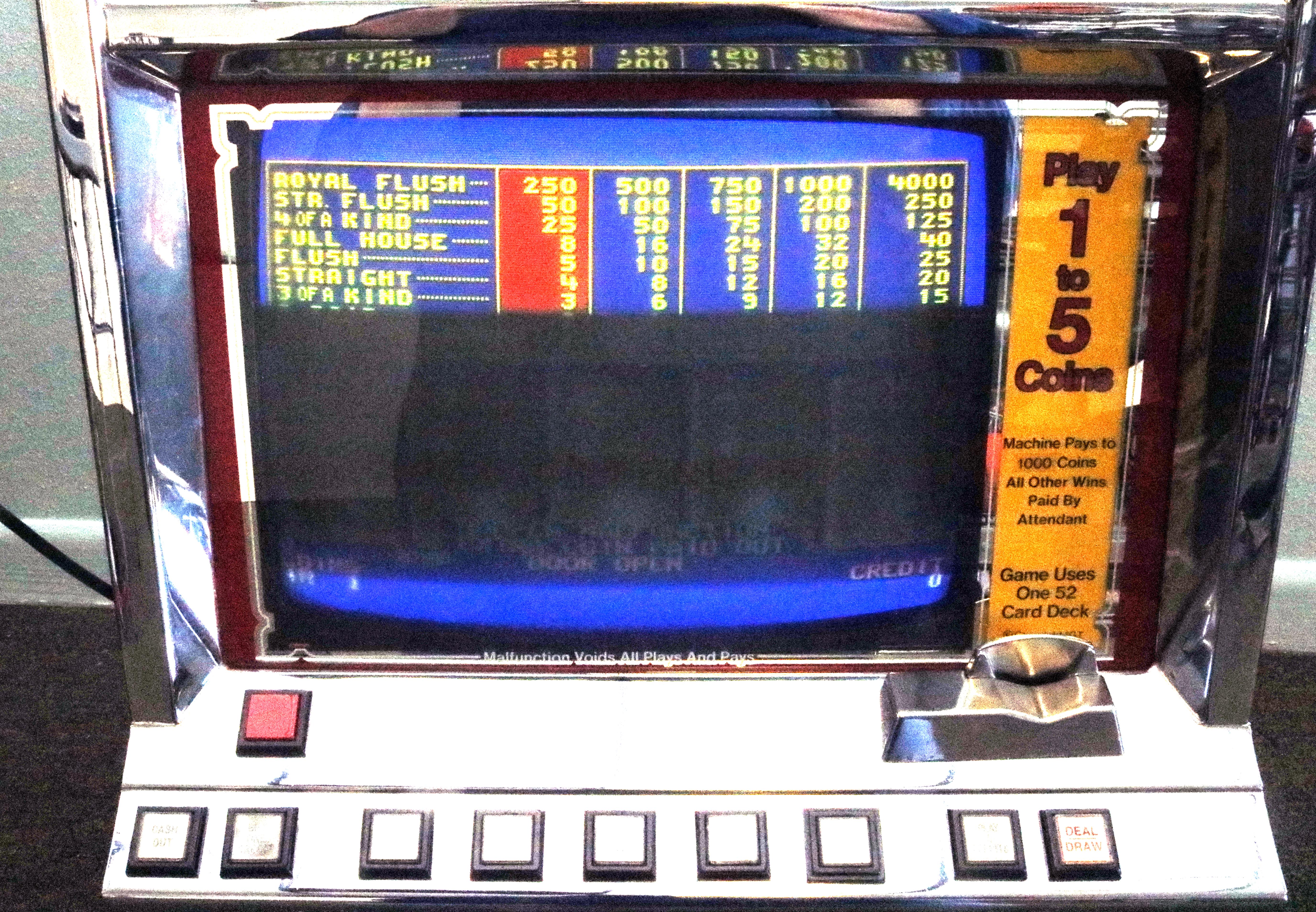 Players Edge Draw Poker Video Machine