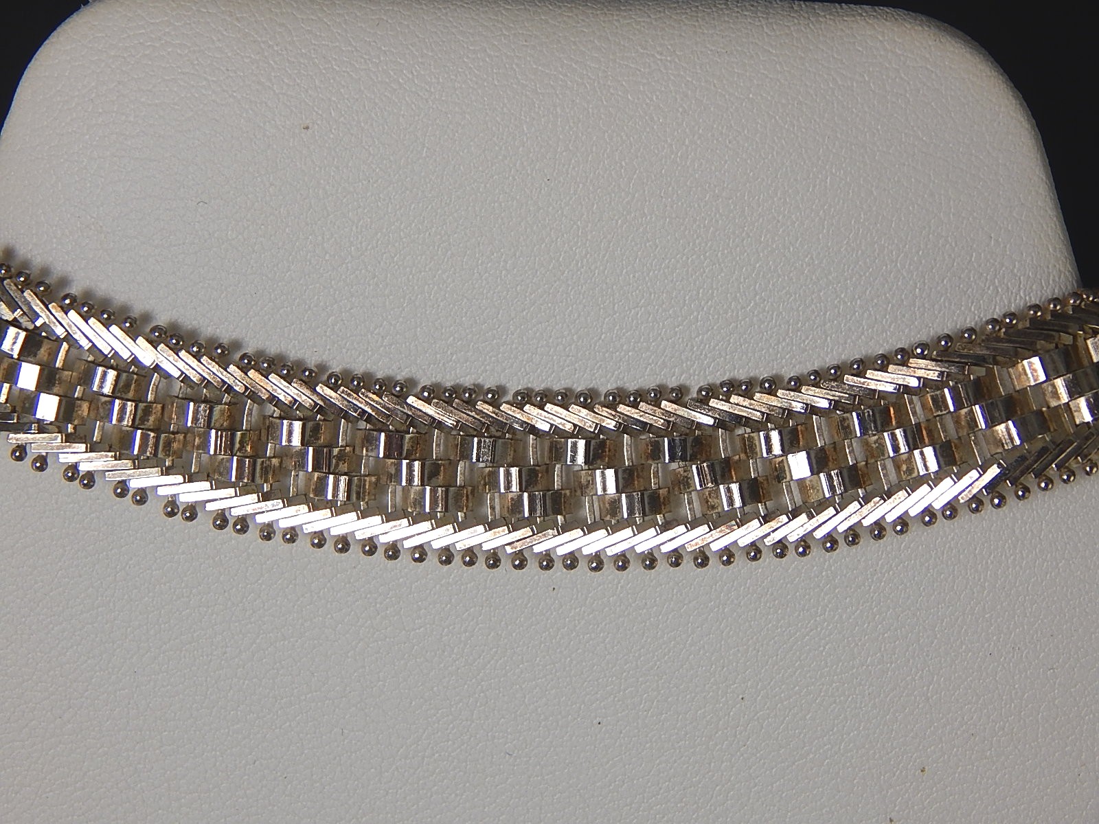 Sterling Silver Mesh and Checkerboard Bracelet