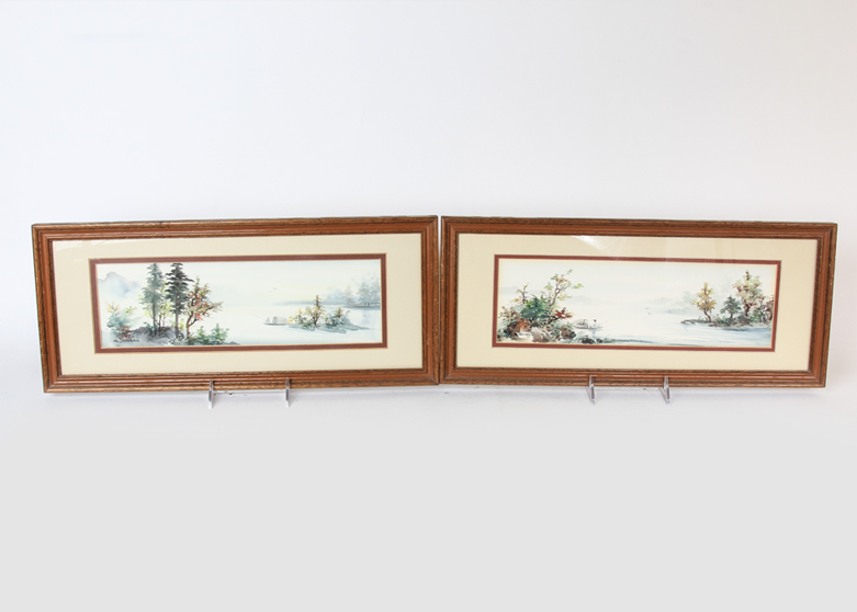 Pair of Original Watercolors by Sen Sai Chang