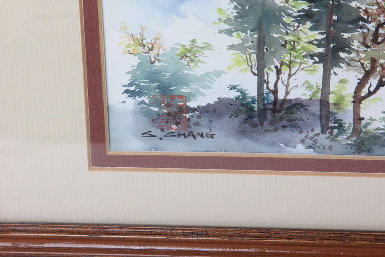 Pair of Original Watercolors by Sen Sai Chang