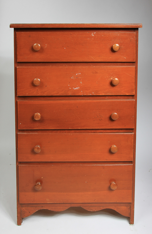 Small Wooden Five-Drawer Chest