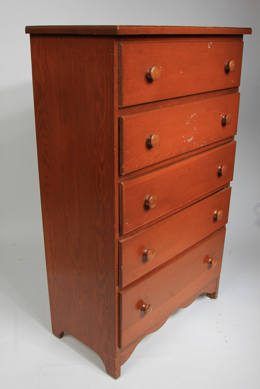 Small Wooden Five-Drawer Chest