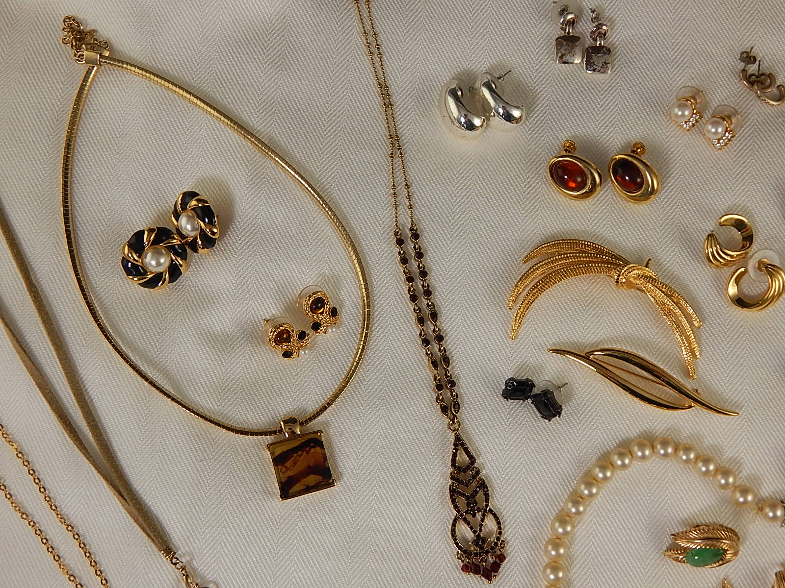 Lot of Vintage Signed Jewelry - Trifari, Monet, Napier