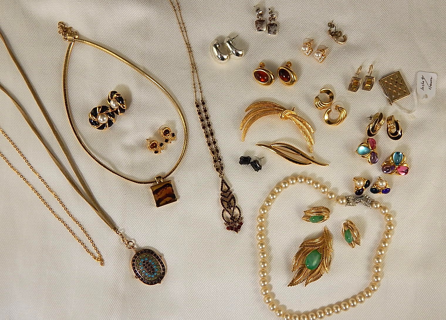 Lot of Vintage Signed Jewelry - Trifari, Monet, Napier