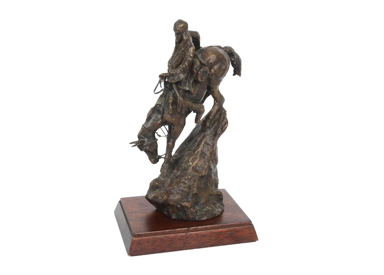 Franklin Mint Official Issue Reproduction Of Frederick Remington Bronze Figurine