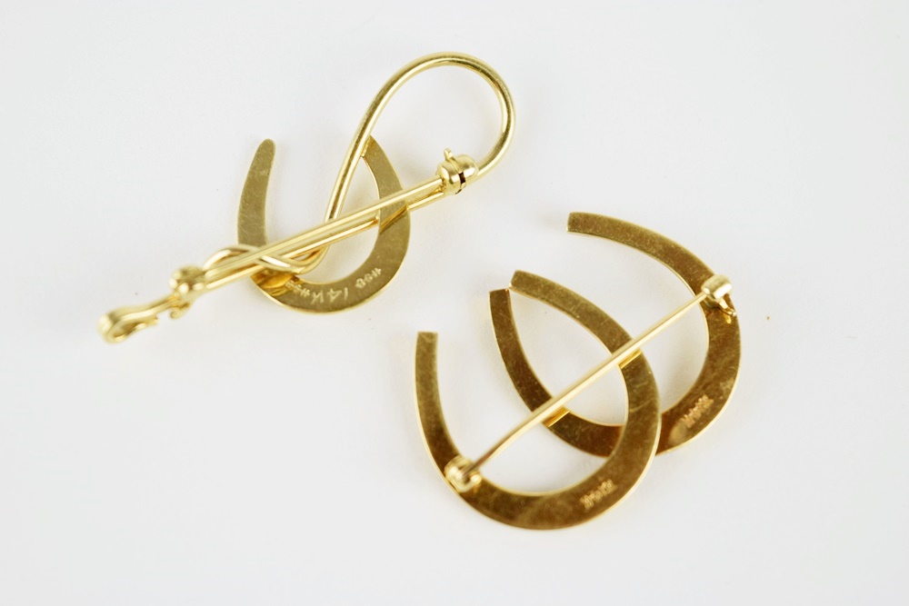 Equestrian Pins in 14K Yellow Gold