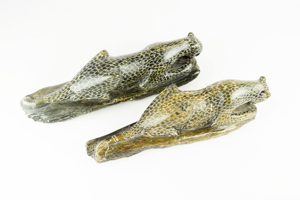 Pair of Jaguars Sculpted in Soapstone