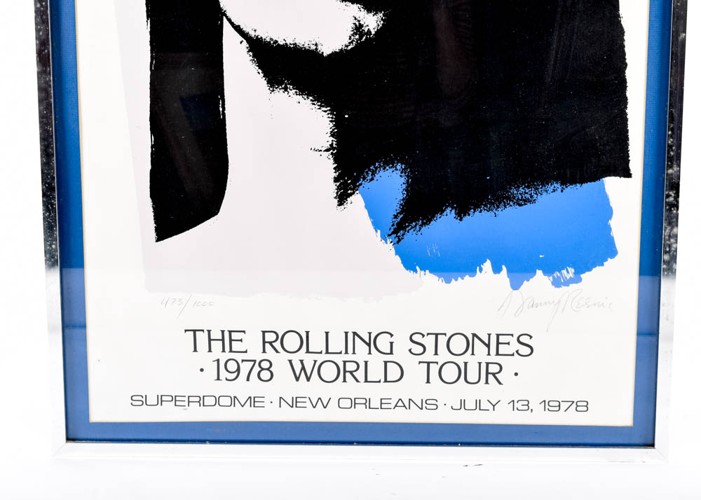 Original Signed and Numbered 1978 Rolling Stones World Tour Serigraph Poster