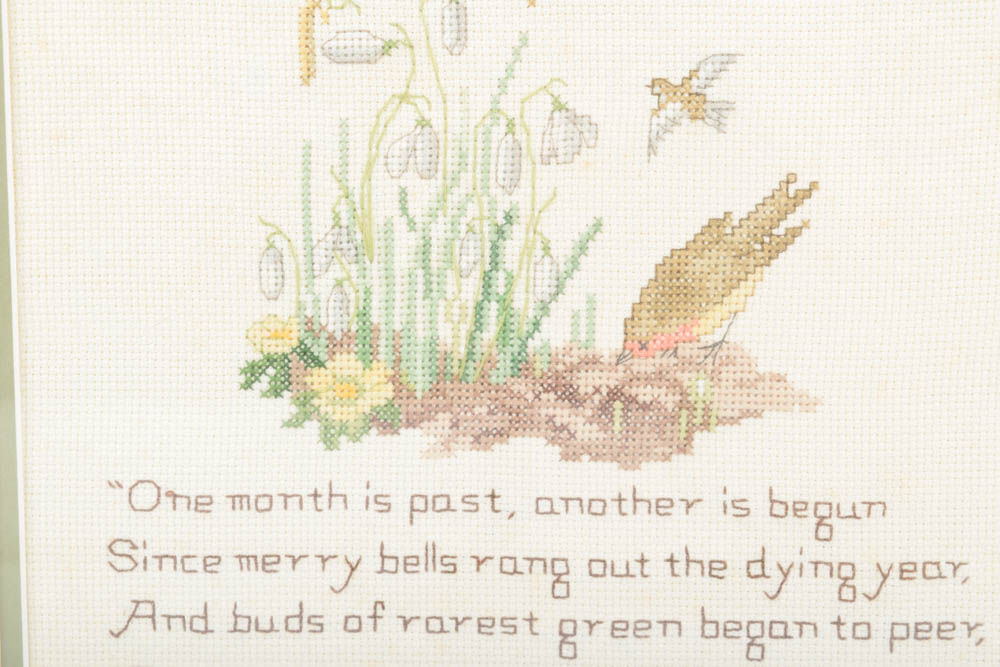 Vintage Framed Cross Stitch