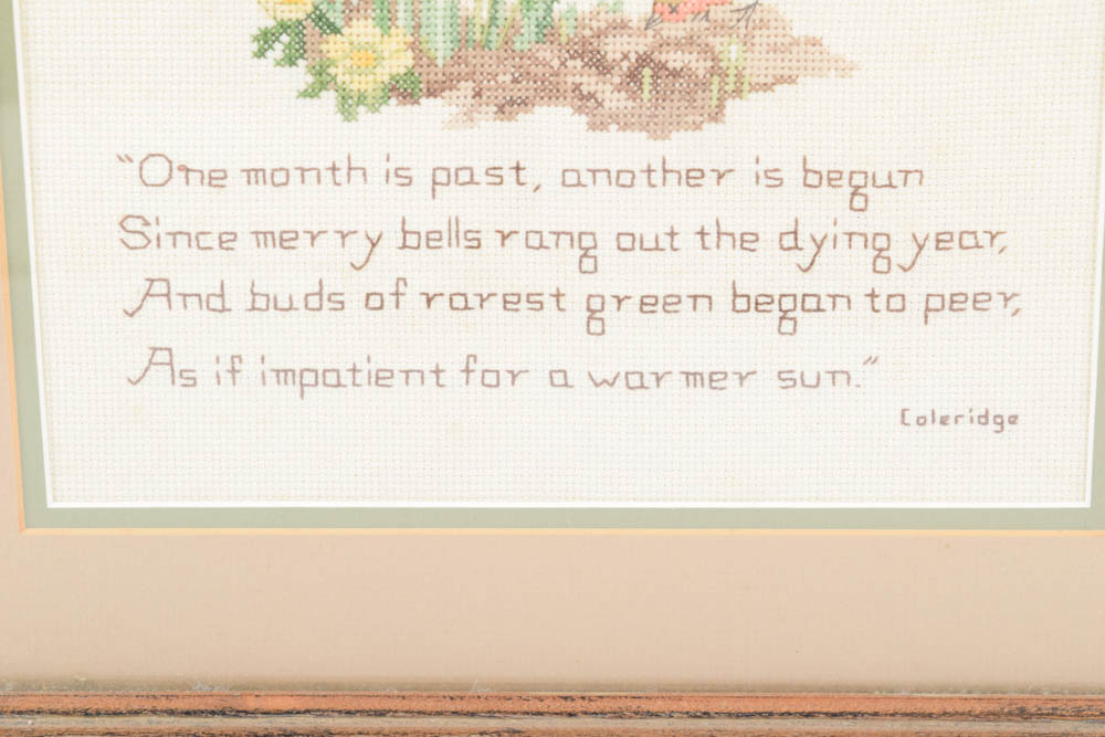 Vintage Framed Cross Stitch