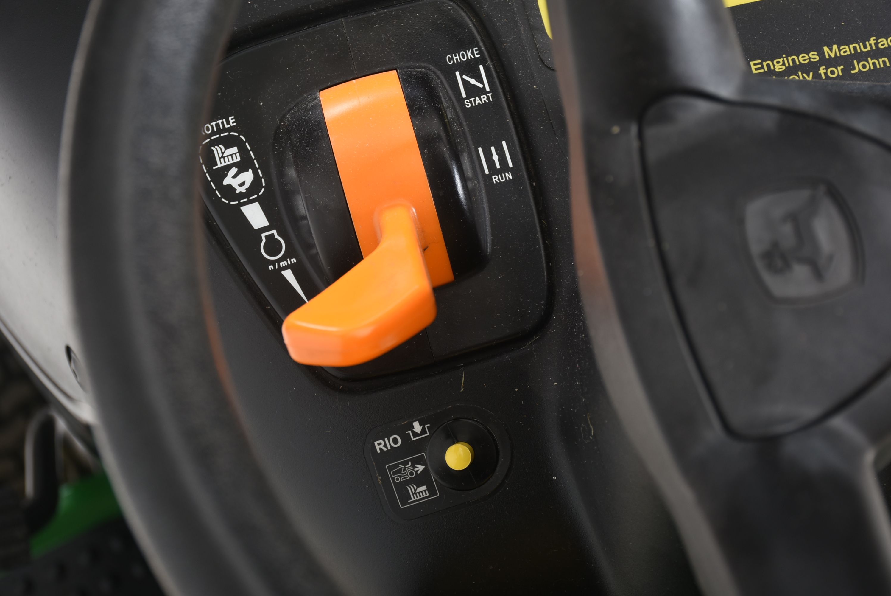 John Deere Riding Mower with Lawn Sweeper