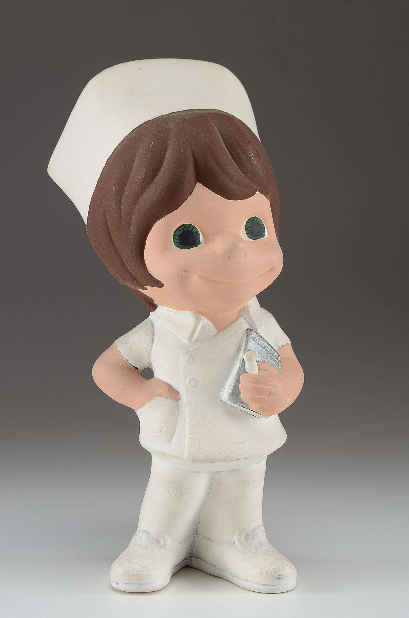 Goebel Figurine, Nurse Figurine and Framed Cupid Card