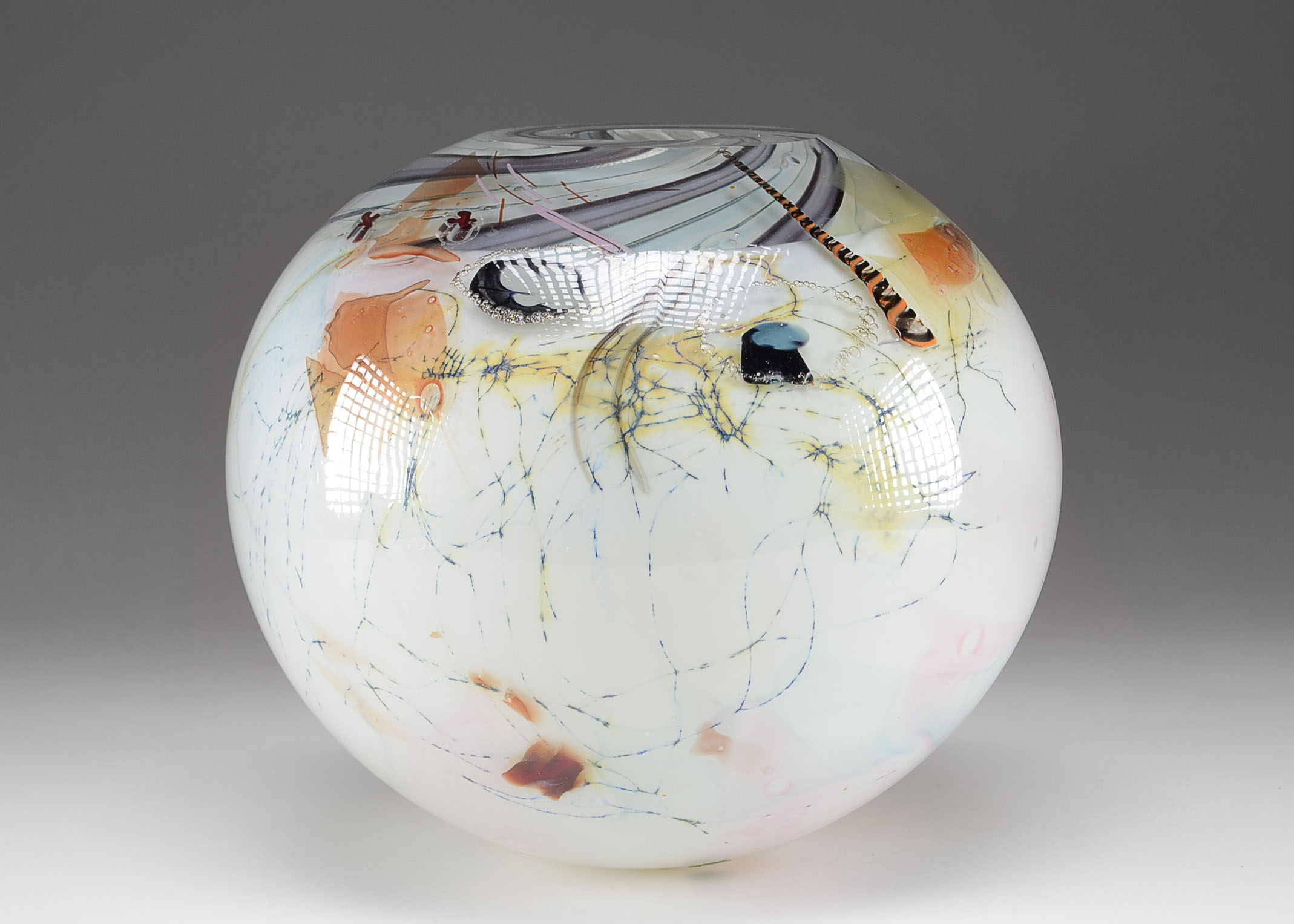 Signed Robert Palusky Blown Glass Orb