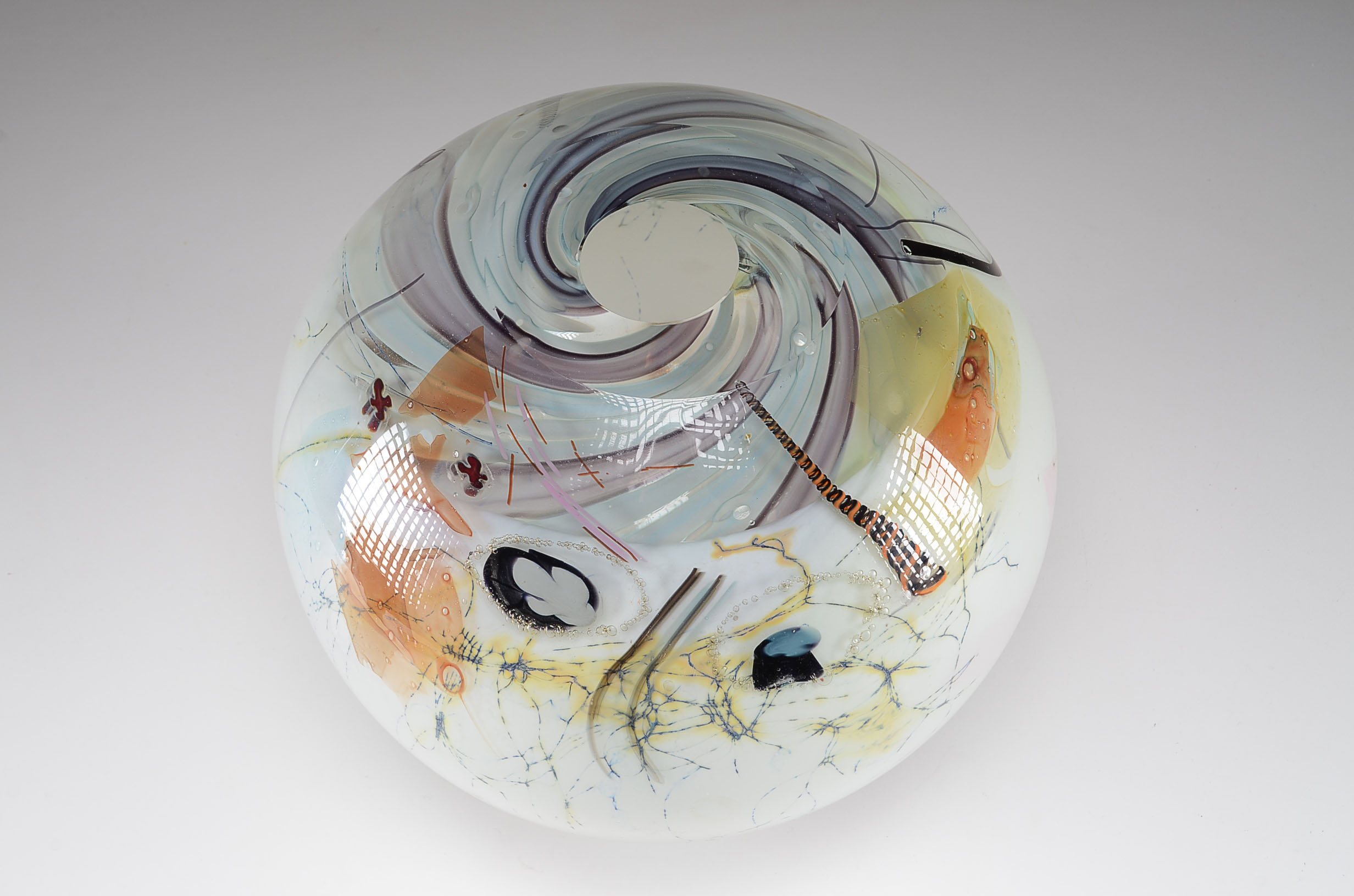 Signed Robert Palusky Blown Glass Orb