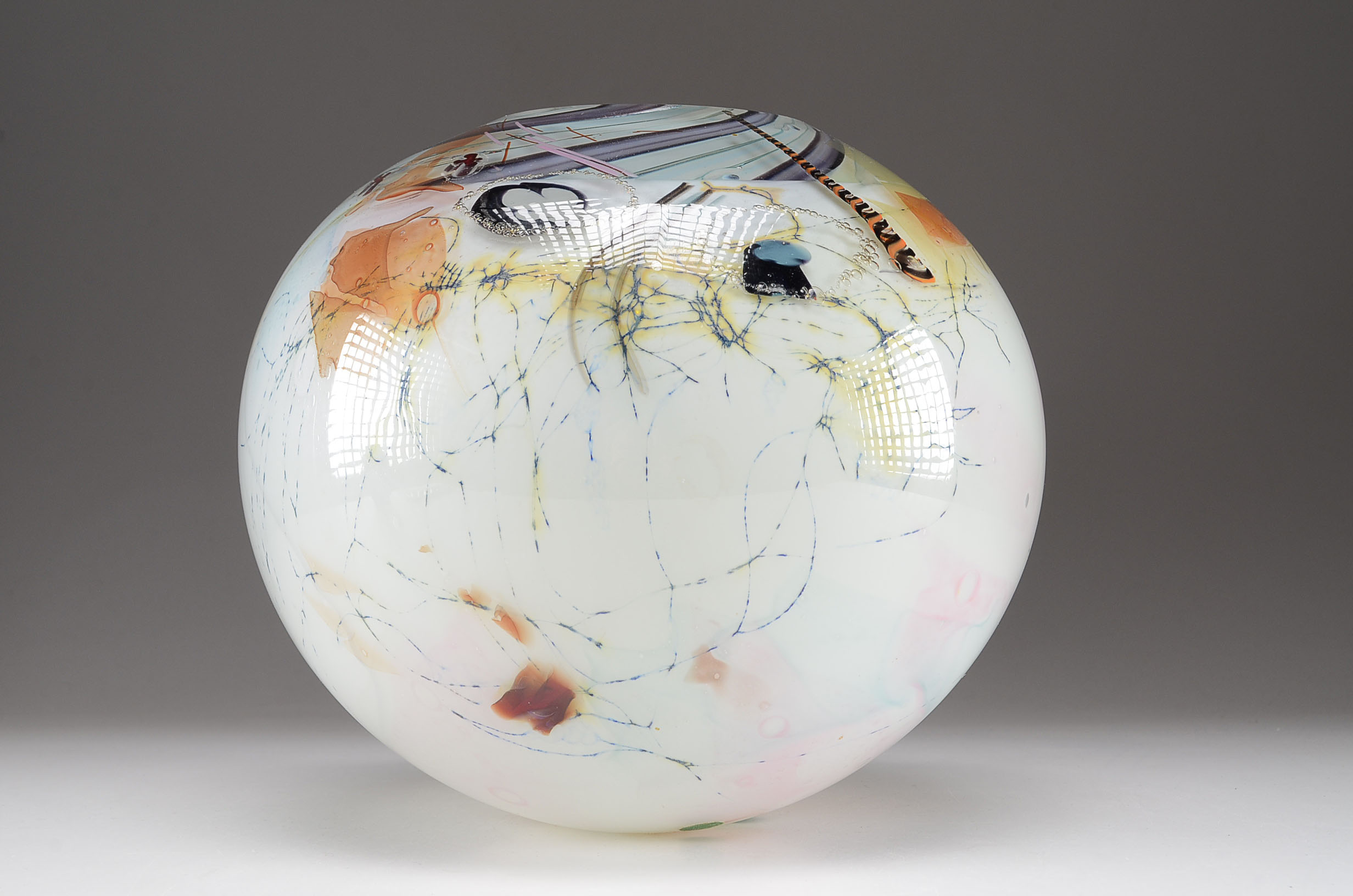 Signed Robert Palusky Blown Glass Orb