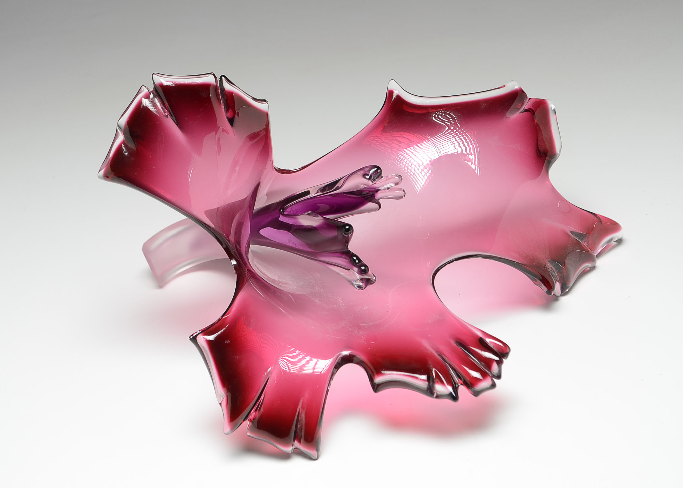 Signed Barry Entner Blown Glass Flower