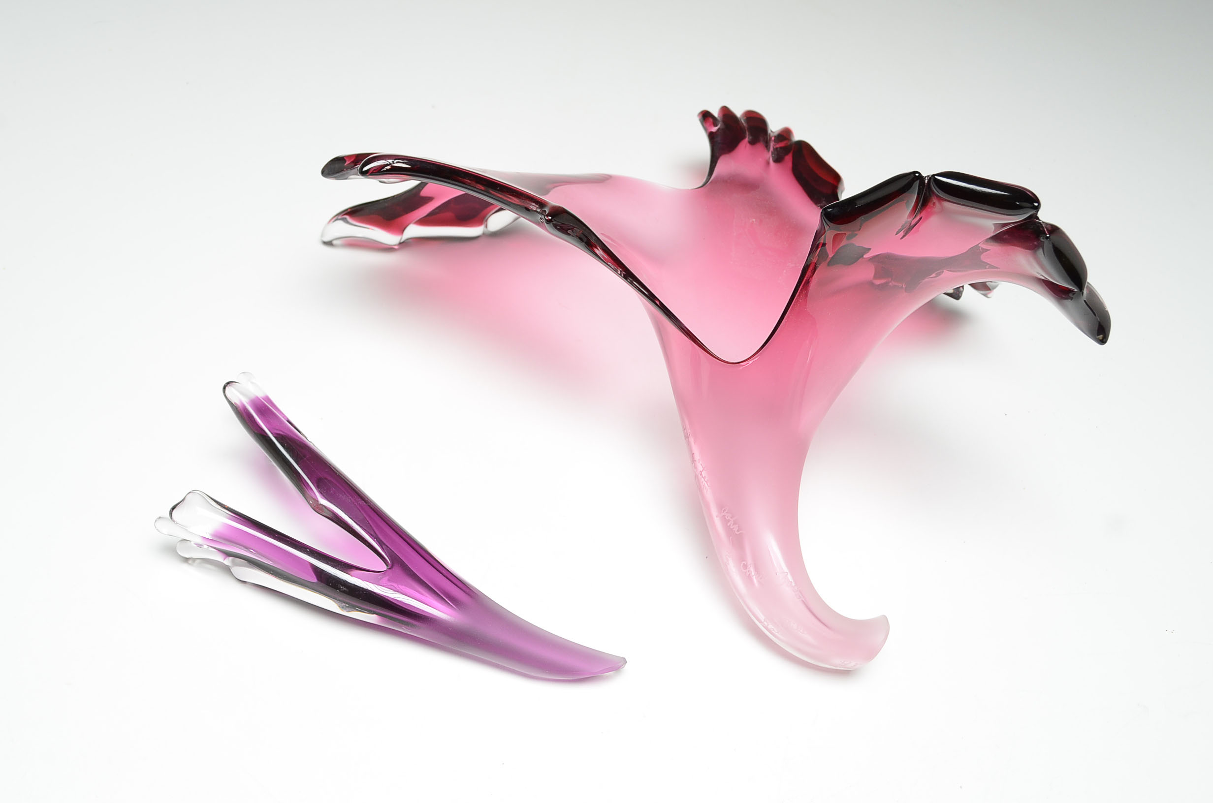 Signed Barry Entner Blown Glass Flower