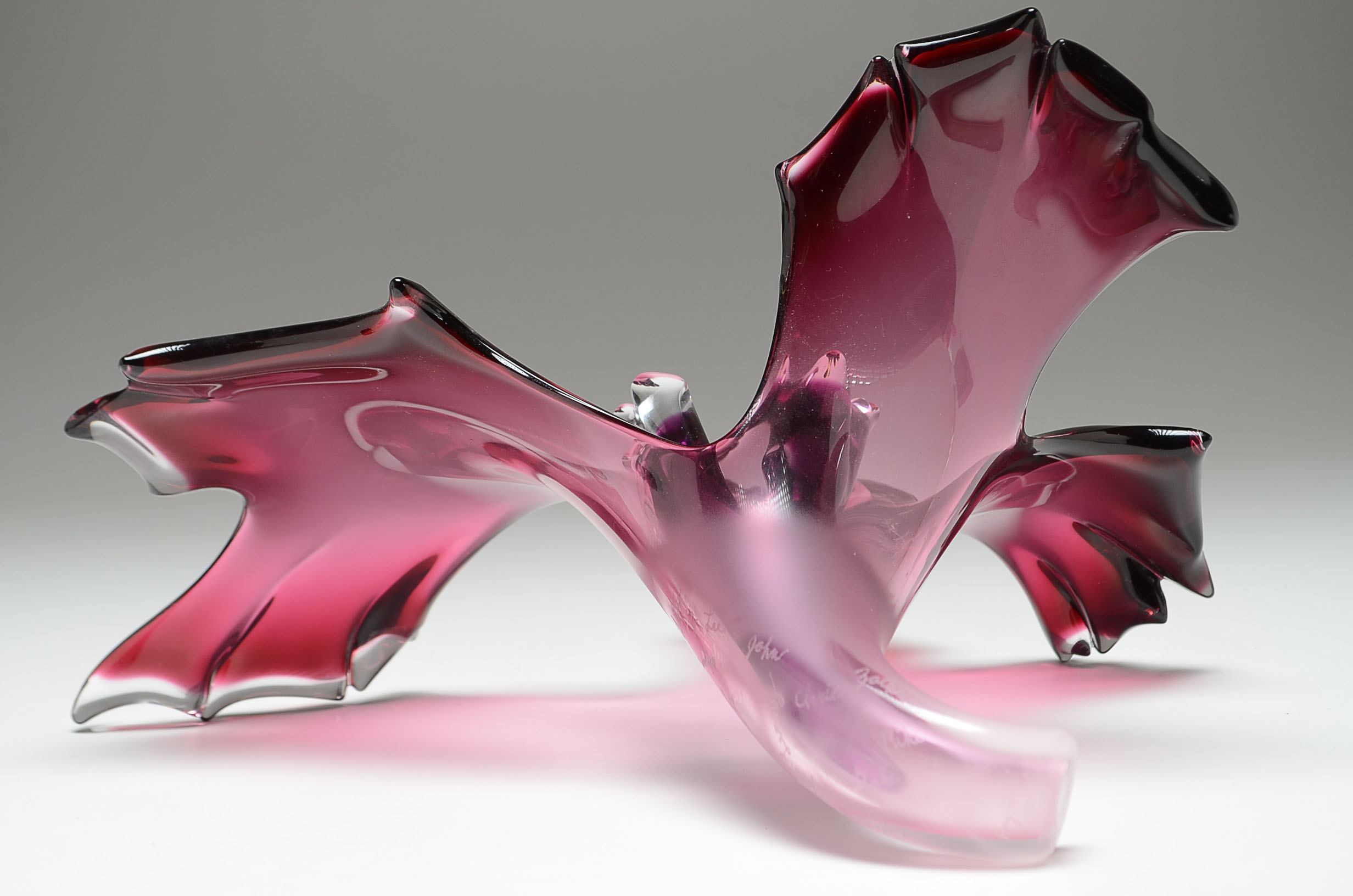 Signed Barry Entner Blown Glass Flower