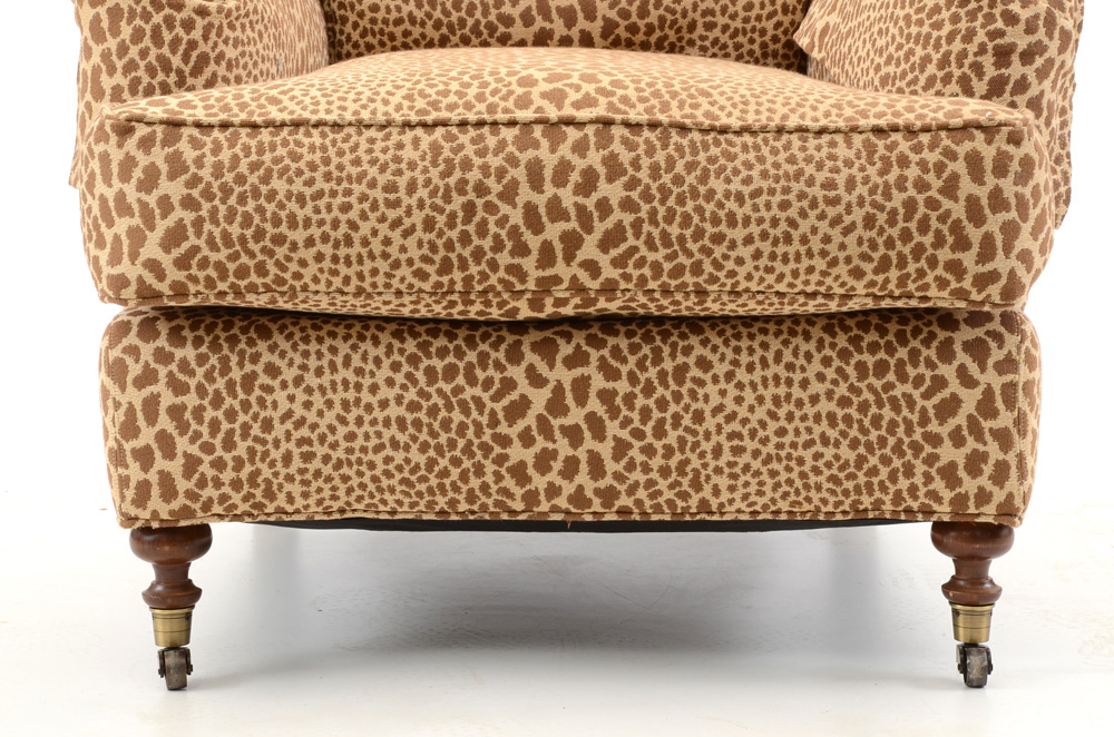Lee Industries Leopard Print Chair and Ottoman