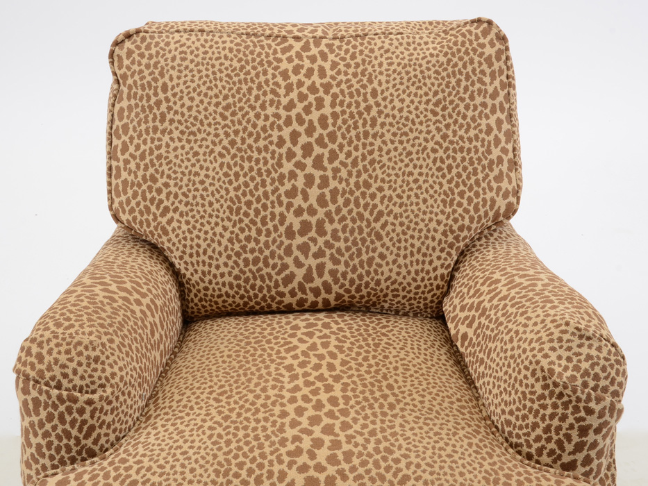 Lee Industries Leopard Print Chair and Ottoman