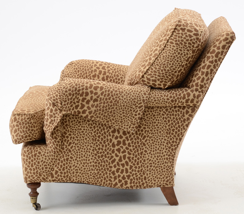 Lee Industries Leopard Print Chair and Ottoman