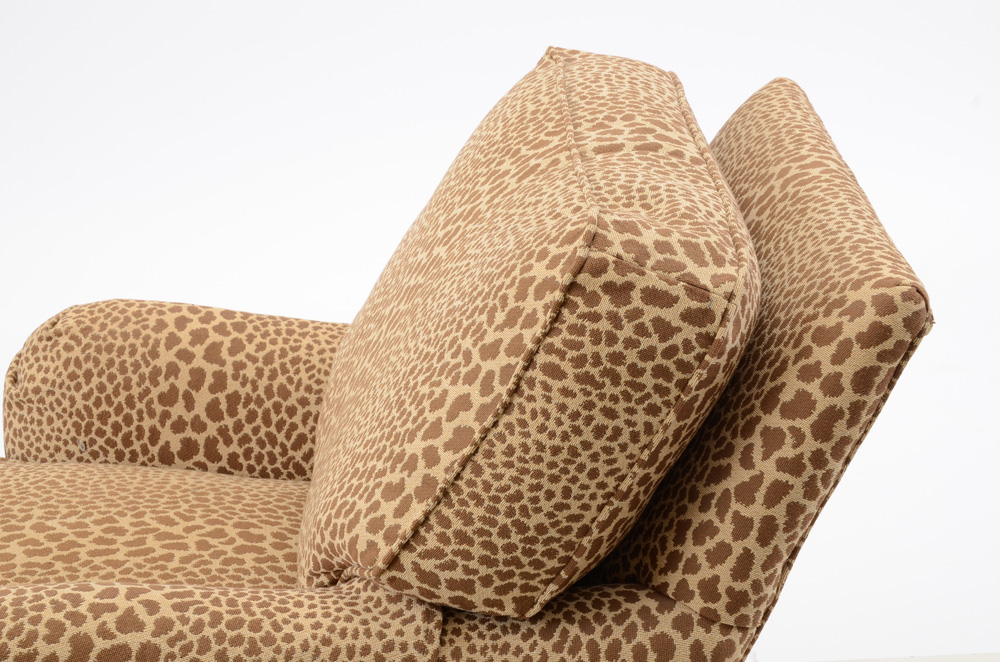 Lee Industries Leopard Print Chair and Ottoman