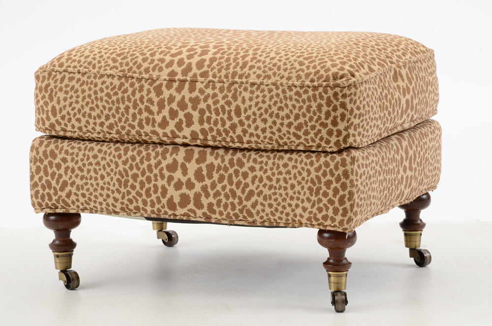 Lee Industries Leopard Print Chair and Ottoman