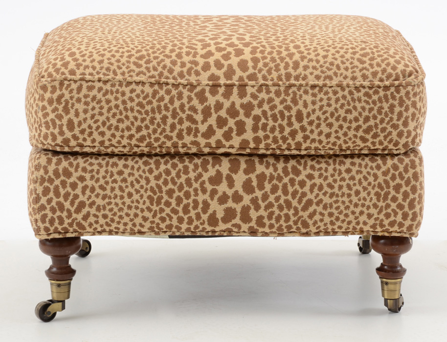 Lee Industries Leopard Print Chair and Ottoman