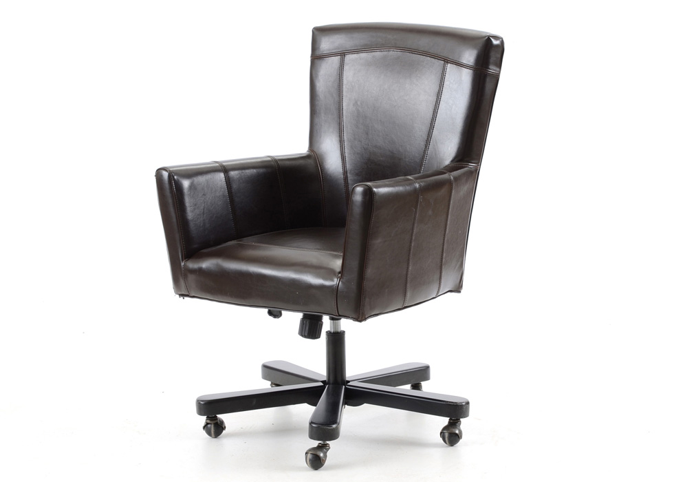 Arhaus Furniture Rolling Leather Desk Chair